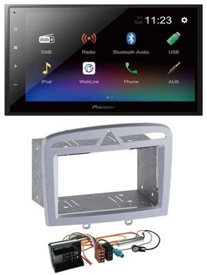 Pioneer USB Bluetooth DAB 2DIN MP3 Autoradio für Peugeot 308 09-13 warmsilber - Bild 1 von 4