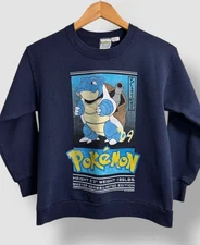 Vintage Pokémon Blastoise Stats Sweatshirt Size Youth Medium 1999 HTF Rare