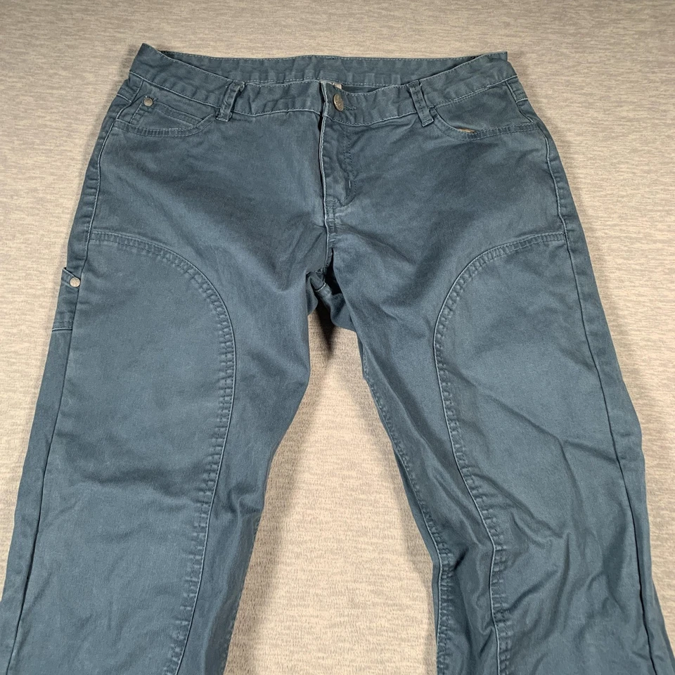 Pantalones prAna para mujer 8 azul azulado algodón elástico al aire libre senderismo viaje escalada Foto 4 de 4