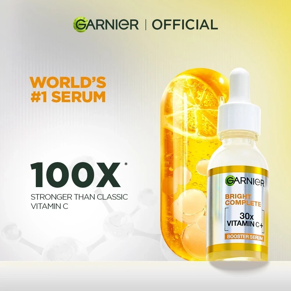 Garnier Brightening Set - Whip Foam (100ml) + Vitamin C Booster+Day Cream (50ml)