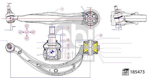 1X Febi Bilstein 185473 Lenker RadaufhäNgung FüR Audi-image