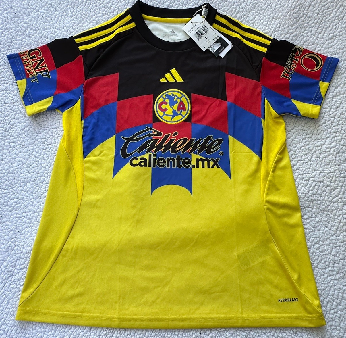 adidas Club America Home Authentic Jersey 25/26 - Yellow, Women's Large