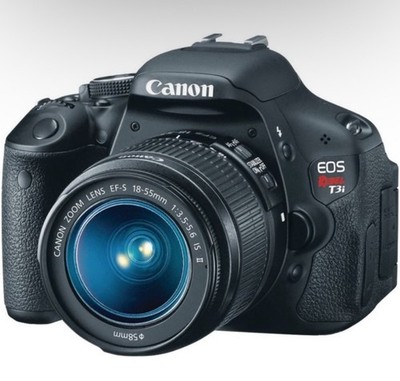 Canon EOS Rebel T3i Digital SLR Camera Black w/ Battery Charger, lense and  case
