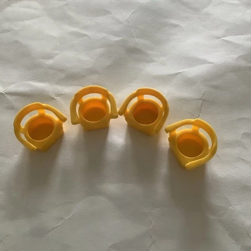 Vintage Fisher Price Little People 4 Chairs Dollhouse Furniture Yellow