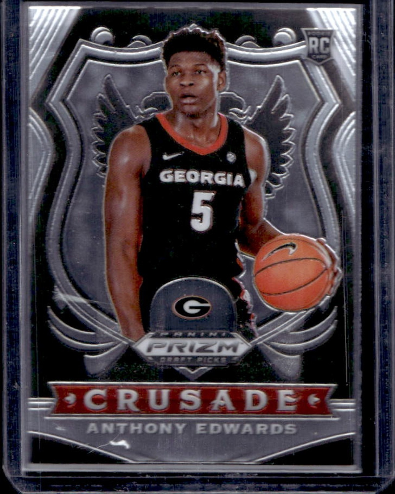 2020-21 Prizm Draft Picks Collegiate Anthony Edwards RC Crusade #81 Bulldogs