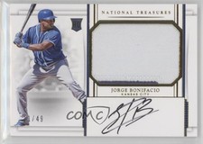 2017 Panini National Treasures Gold 11/49 Jorge Bonifacio #214 Auto 0o9