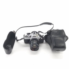 Canon AE-1 Silver Film Camera with Albinar 28mm Lens, Battery Cover Broke