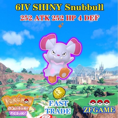 POKEMON 6IV SHINY Snubbull + EVS   SCARLET and VIOLET  Online delivery  ENG