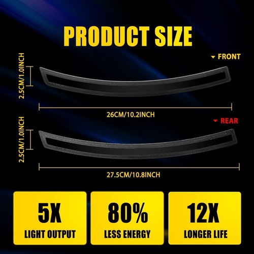 4PCS Smoke Lens F&R White LED Side Marker Lights For Chevy Corvette C7 14-2019 W - Picture 7 of 11
