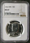 1966 Special Mint Set 50c Kennedy Silver Half Dollar NGC MS67