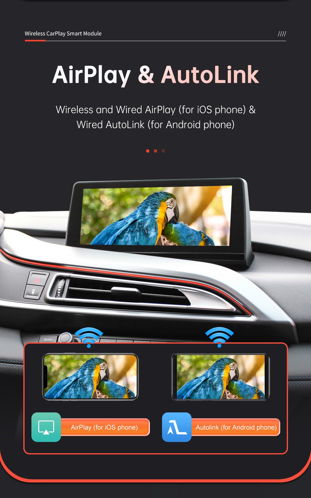 Wireless Carplay Android Auto Mirror Link Retrofi Kit Module For BMW i8 i12 NBT