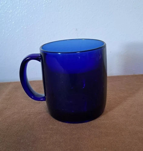 Cobalt Blue Glass Coffee Cup France
