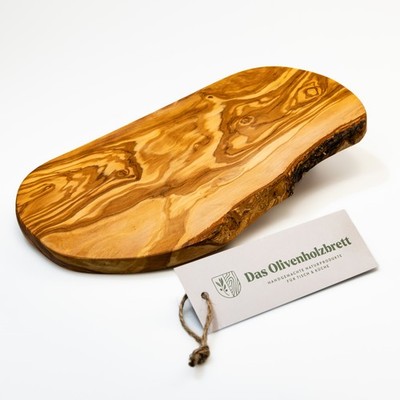 DAS OLIVENHOLZBRETT  Brotzeitbrett, Servierbrett aus Olivenholz, Naturschnitt