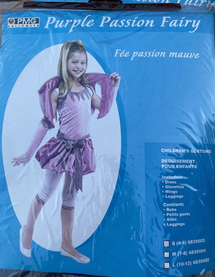 Disfraz de Hada Niñas CON Alas (Hada de la Pasión Púrpura), Talla L (10-12), TOTALMENTE NUEVO Foto 2 de 4