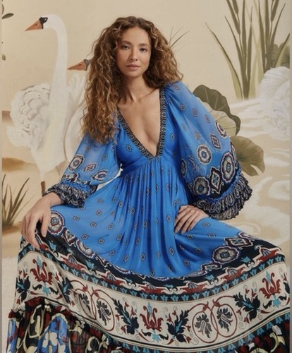 FARM Rio Ainka Tiles Blue Maxi Dress
