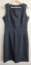 Madame Ms Little Black Black Midi Dress Women Sz 12 Medium Tailored Cocktail