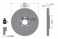 2x PAGID Bremsscheibe 55759NC für VW POLO 5 6R1 6C1 TSI TDI GTI WRC AUDI A1 8X1