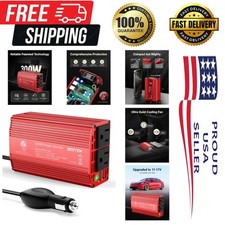 300W Car Power Inverter with Dual USB Fast Charging - Compact Durable Design