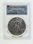 2021 American Silver Eagle, PCGS MS70 Type 2