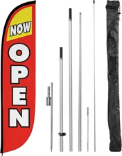 Feather Flag Pole Kit - 12 Feet Tall Advertising Flag Banner with Ground Spike