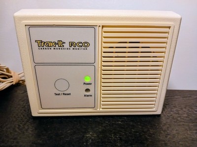 trak-it ''rco'' carbon monoxide detector Rare  vintage works made in Indiana