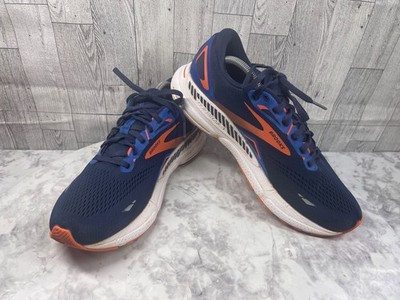 Brooks Sneakers Men 10D Adrenaline GTS 23 Running Shoes Blue Orange Gym Trainers
