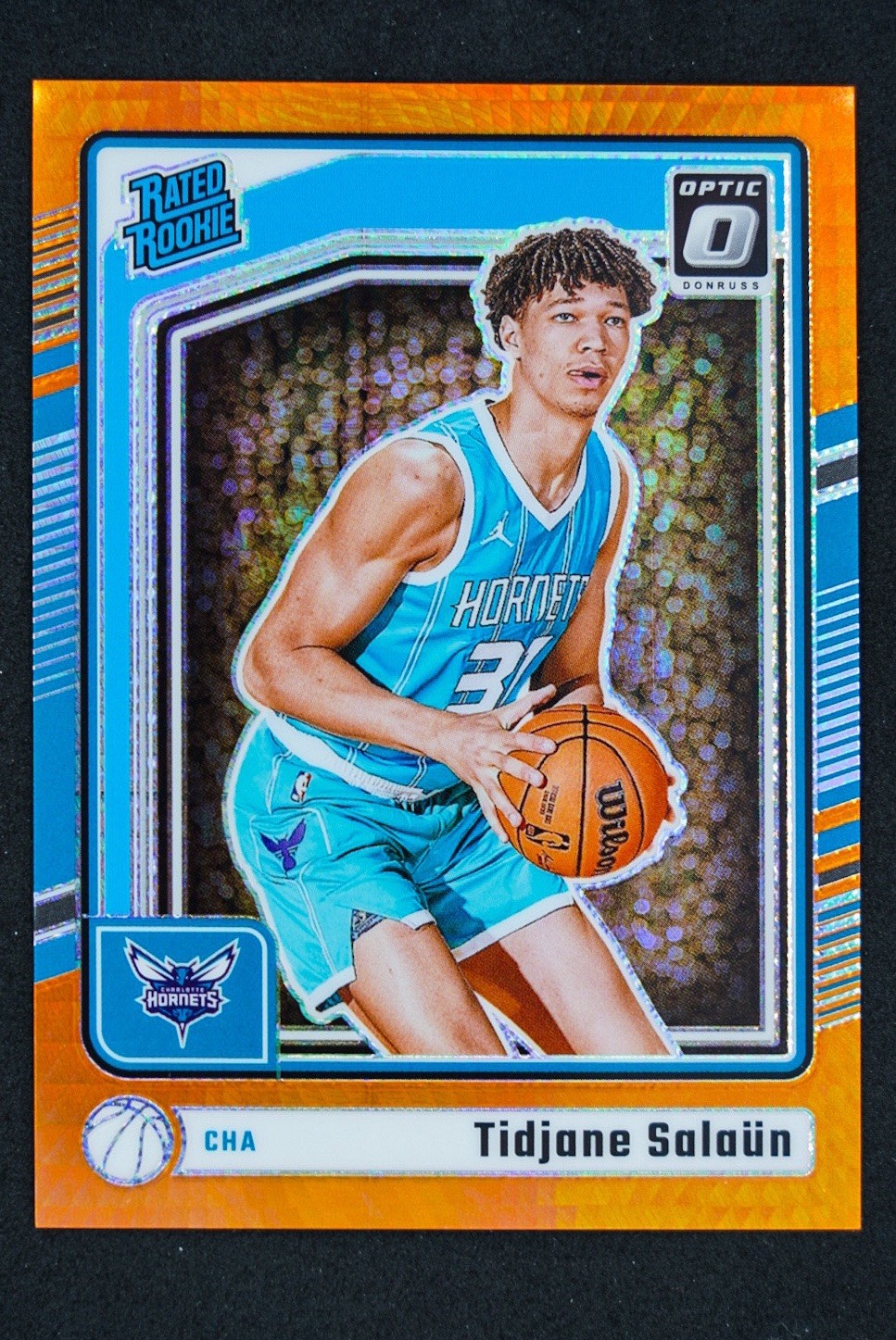 2024-25 Panini Optic Tidjane Salaun Orange Hyper RC 125/299 #286 Rated Rookie