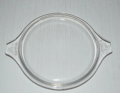 Vintage Pyrex Cinderella Casserole flat tab handle 470-C clear glass LID ONLY EC