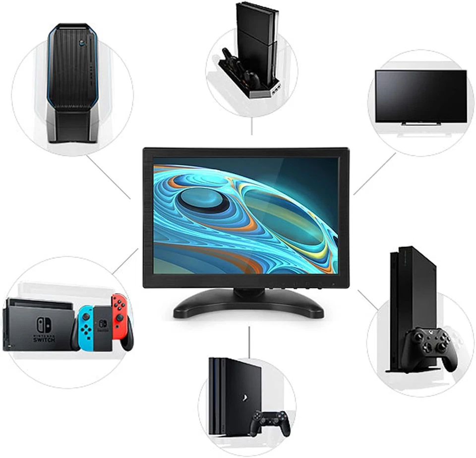 Portable Mini Computer Monitor Security Monitor TouchScreen LCD Display HDMI/VGA - Image 2 of 4