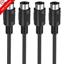 Mellbree MIDI Cable 5-Pin DIN Male to 10FT 2-Pack 10-Feet, Black