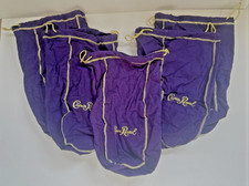 Lot of 5 Large Purple Crown Royale Drawstring Bags 12”