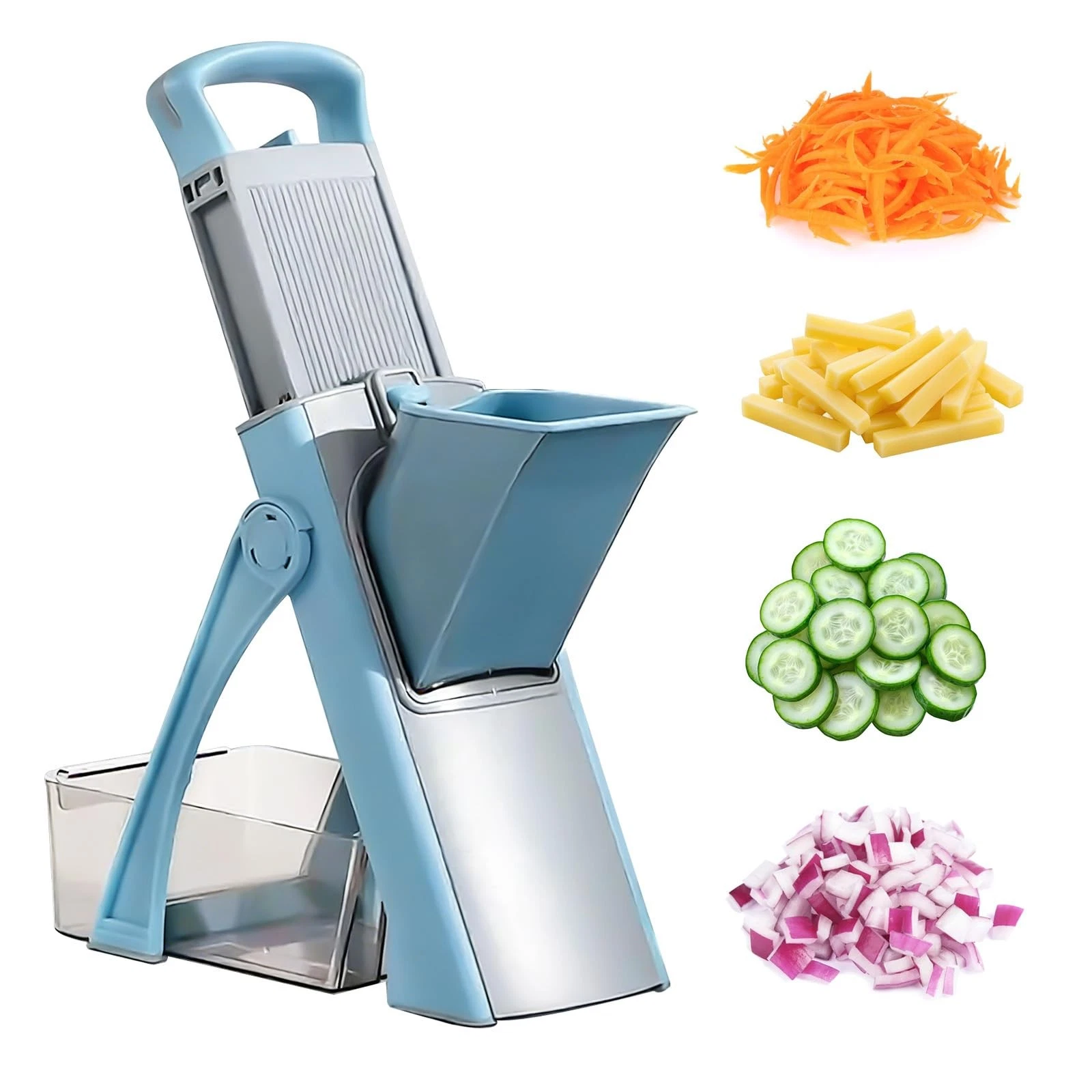 Upgraded Safety Vegetable Slicer and Chopper, Adjustable Vegetable and Food P...
