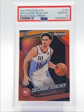 ZACCHARIE RISACHER 2024-25 PRIZM BLACK ROOKIE BASKETBALL RC /225 PSA 10 Q1639