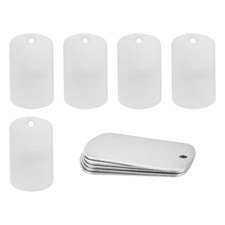 Blank Dog Tags 2x1.18x0.04 Inch Engraving Metal Stamping Aluminum Silver 10 Pk