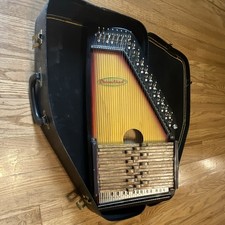 Chromaharp Autoharp 36 Sunburst Wood Autoharp Brown/Red/Black w/ Hard Case