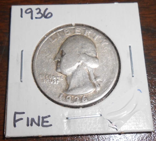 1936 SILVER WASHINGTON QUARTER - FINE