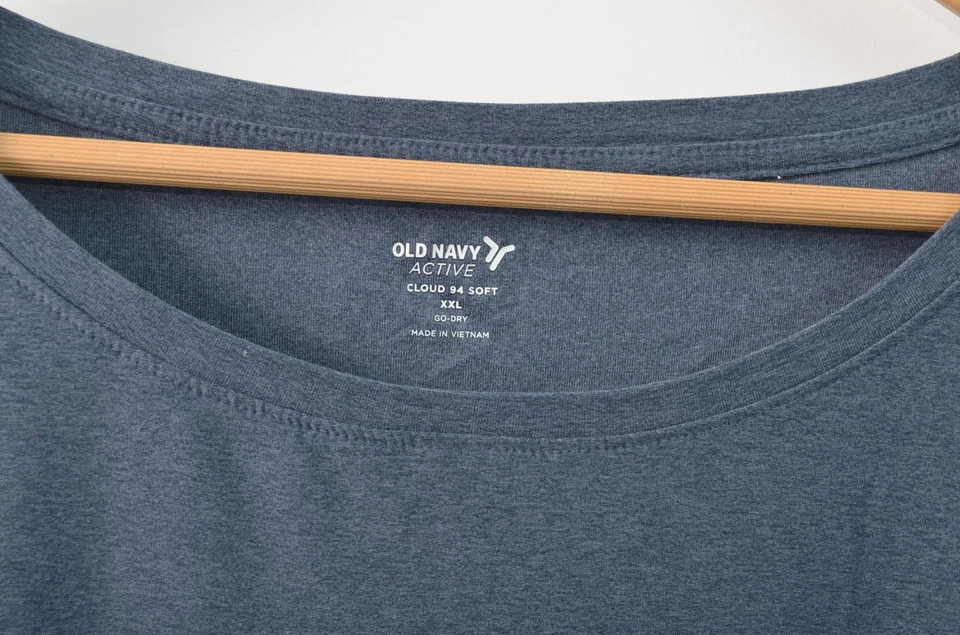 Old Navy Active Shirt Womens 2XL Cloud 94 Soft Go Dry Blue Heather Long Sleeve - Image 3 of 4