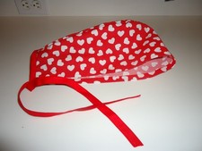 Scrub cap medical hat surgical cap unisex-Red Hearts