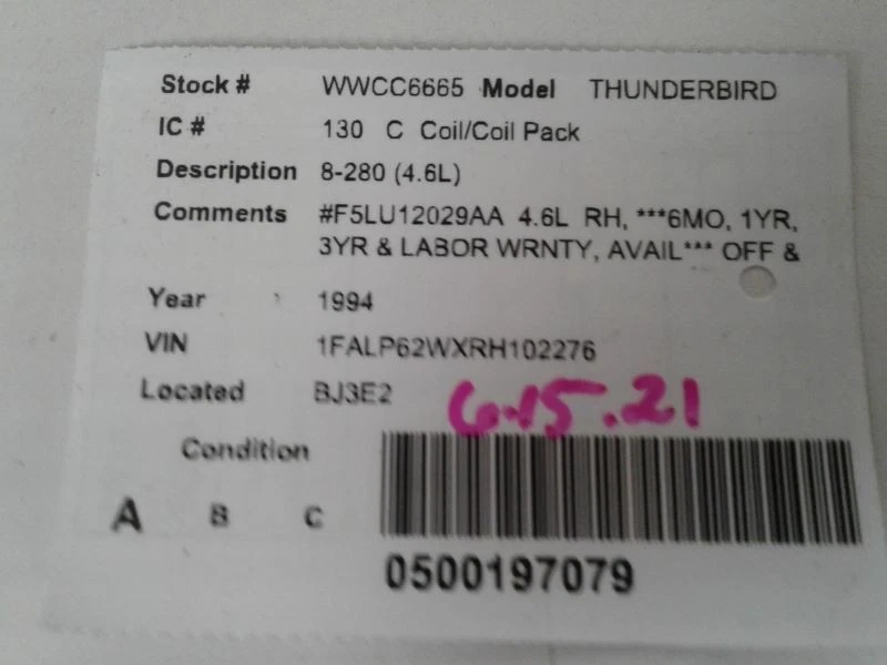 Bobina/ignitor 4 portas excluindo Sport Trac 8-302 compatível com 96-01 EXPLORER 651987 - Imagem 4 de 4