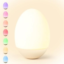Egg Night Light for Nursery: Baby Night Lights Tap Lamp Stepless Dimming White