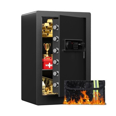 Large Steel Safe Box 3.0 Cuft for Home with LED Light, 6 Locking Bolts Electr...