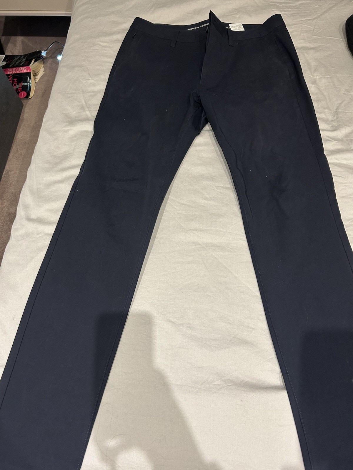 Men’s True Classic Tailored Navy Straight Leg Chino Trousers 34” X 34”