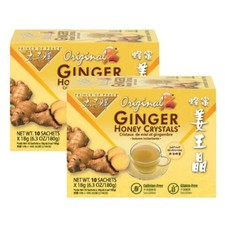 Original Ginger Tea Instant Ginger Honey Crystals, 10 Sachets -2 Boxes
