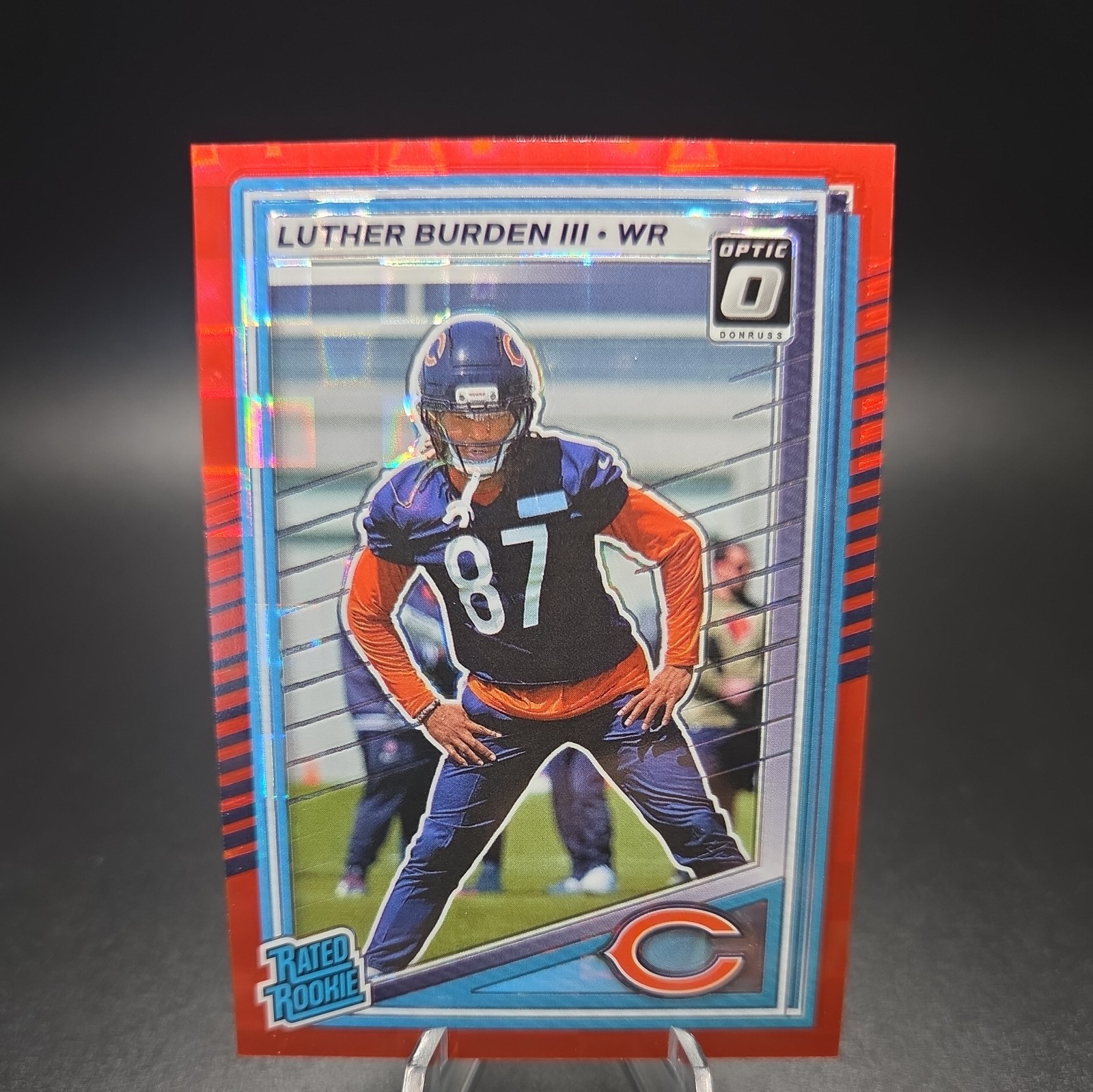 2025 Donruss Rated Rookie Luther Burden #395 Optic Preview Red Pandora Prizm RC