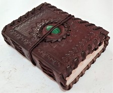 Diario encuadernado en cuero diario en blanco papel hecho a mano cuaderno medieval para hombres mujeres