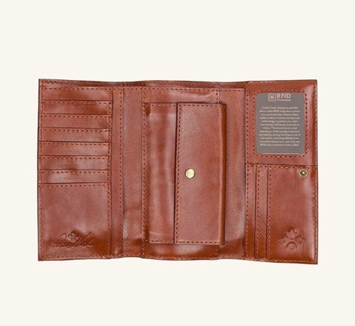 Patricia Nash Terresa Feligree Collection Tan Leather Studded Wallet RFID - Bild 3 von 5