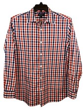 Banana Republic Shirt Men  s Non-Iron Standard Fit Large 16-16.5x34-35 Blue Red