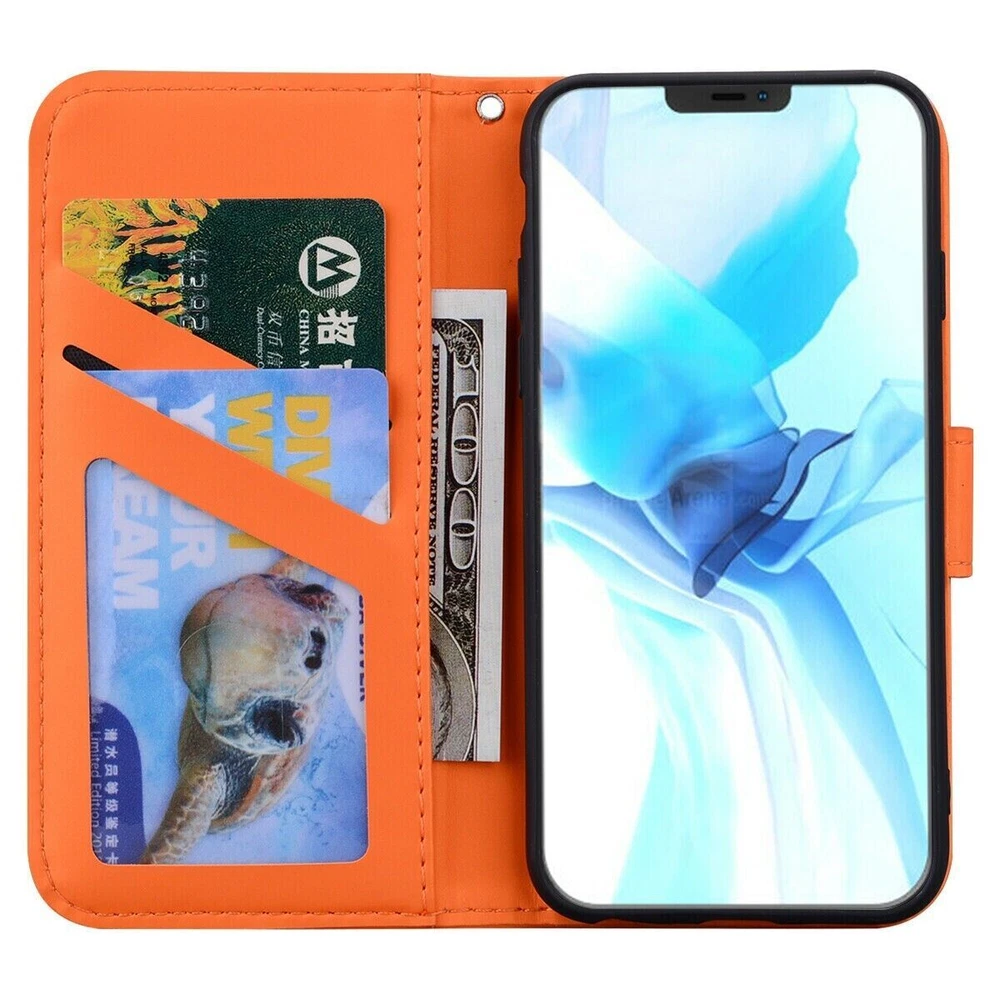 Leather Wallet Flip Phone Case for iPhone 15 14 13 Pro Max 12 11 Xs XR Cover