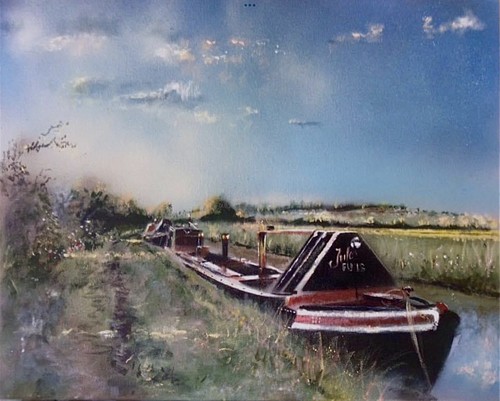 Framed Hand Finished Print Industrial Northern Art Canal Narrow Boat - Picture 4 of 4
