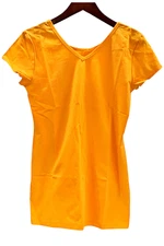 Attitudes by Renee Washed Cotton Jersey Reversible T Shirt Orange